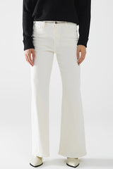 Pantalon à jambe extra large de couleur crème