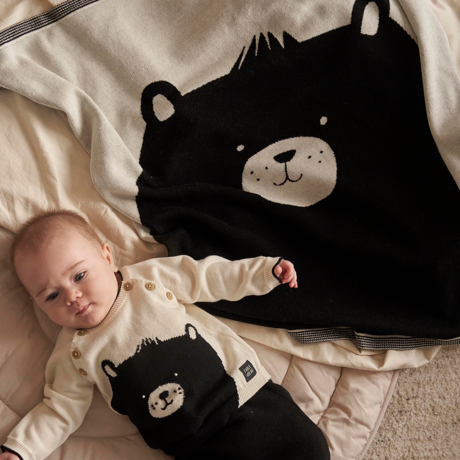 Fable and Bear Baby Leggings - Trendy Black & White Set - Joggers