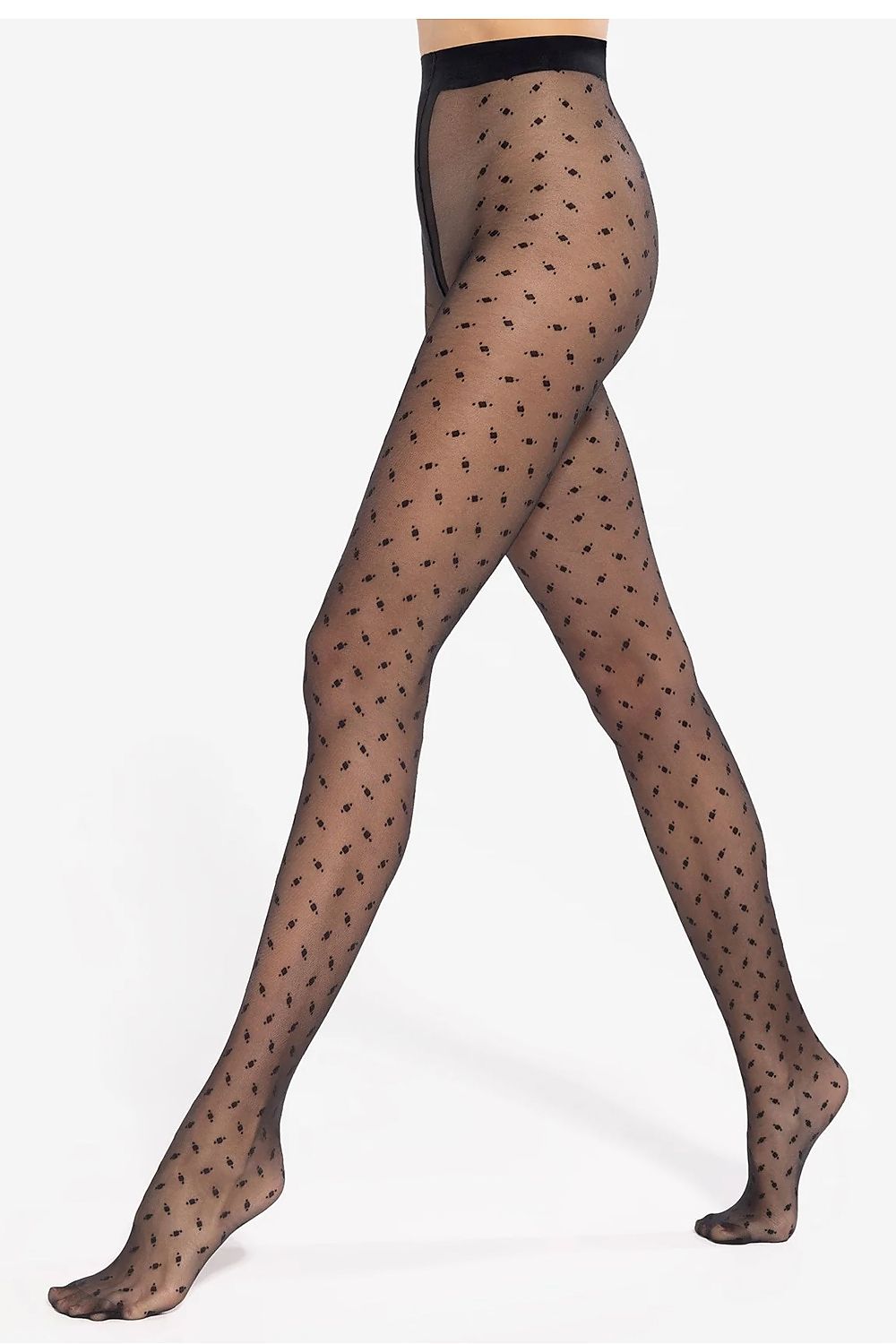 Fashion Patterned Tights for Women - Elegant Design black - Lingerie