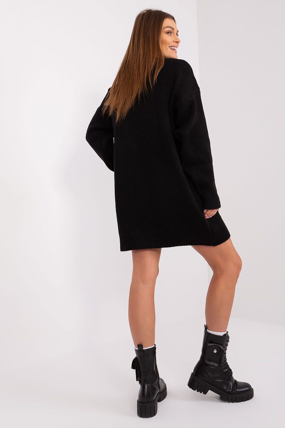 Feminine Cosy Casual Round Neckline Dress -