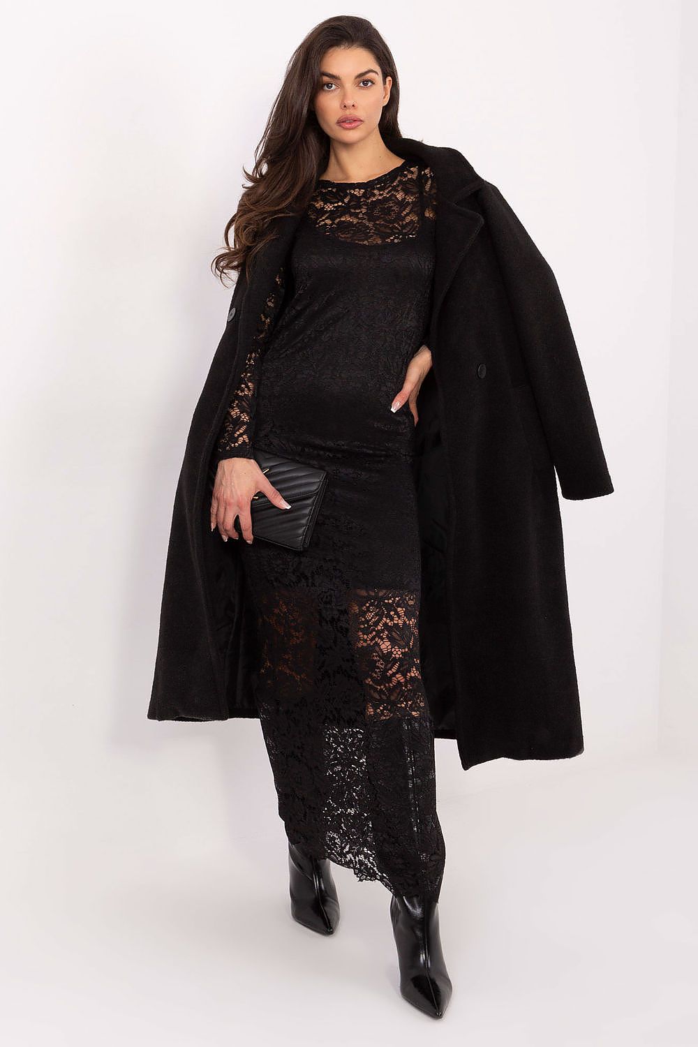 Robe longue en dentelle féminine pour occasions élégantes