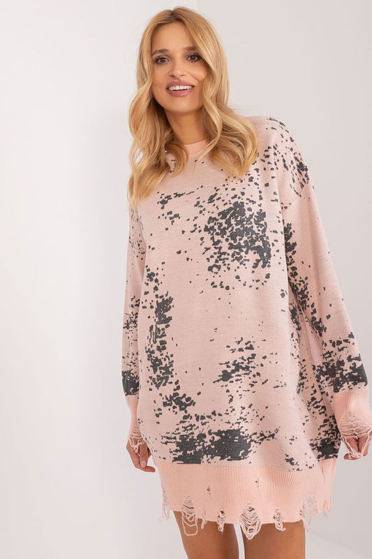 Feminine Long Sleeve Casual Jumper for Stylish Play pink one-size-fits-all -