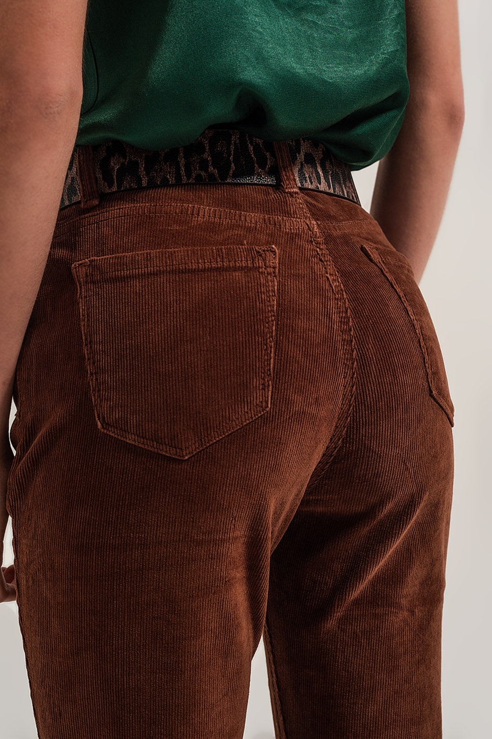 Flare corduroy pants in brown - Trousers