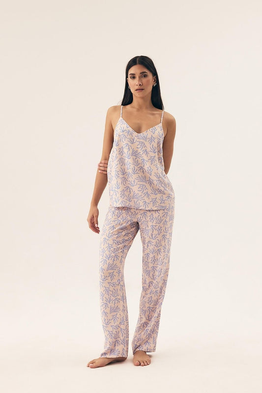 BoutiqueLua Floral Print Summer Pyjama for Women blue - Pyjama Set