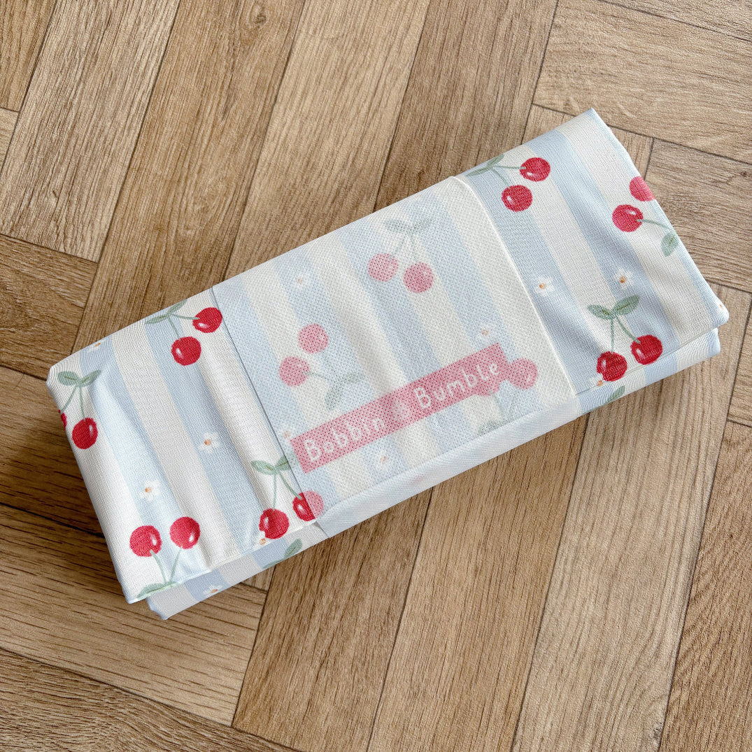 Travel Changing Mat - Cherry Stripe - Changing Mats