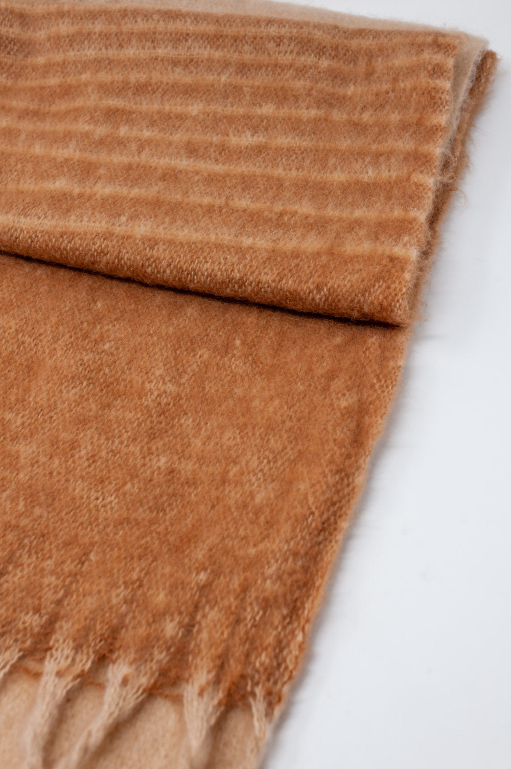 Fringed striped scarf in beige - Scarves