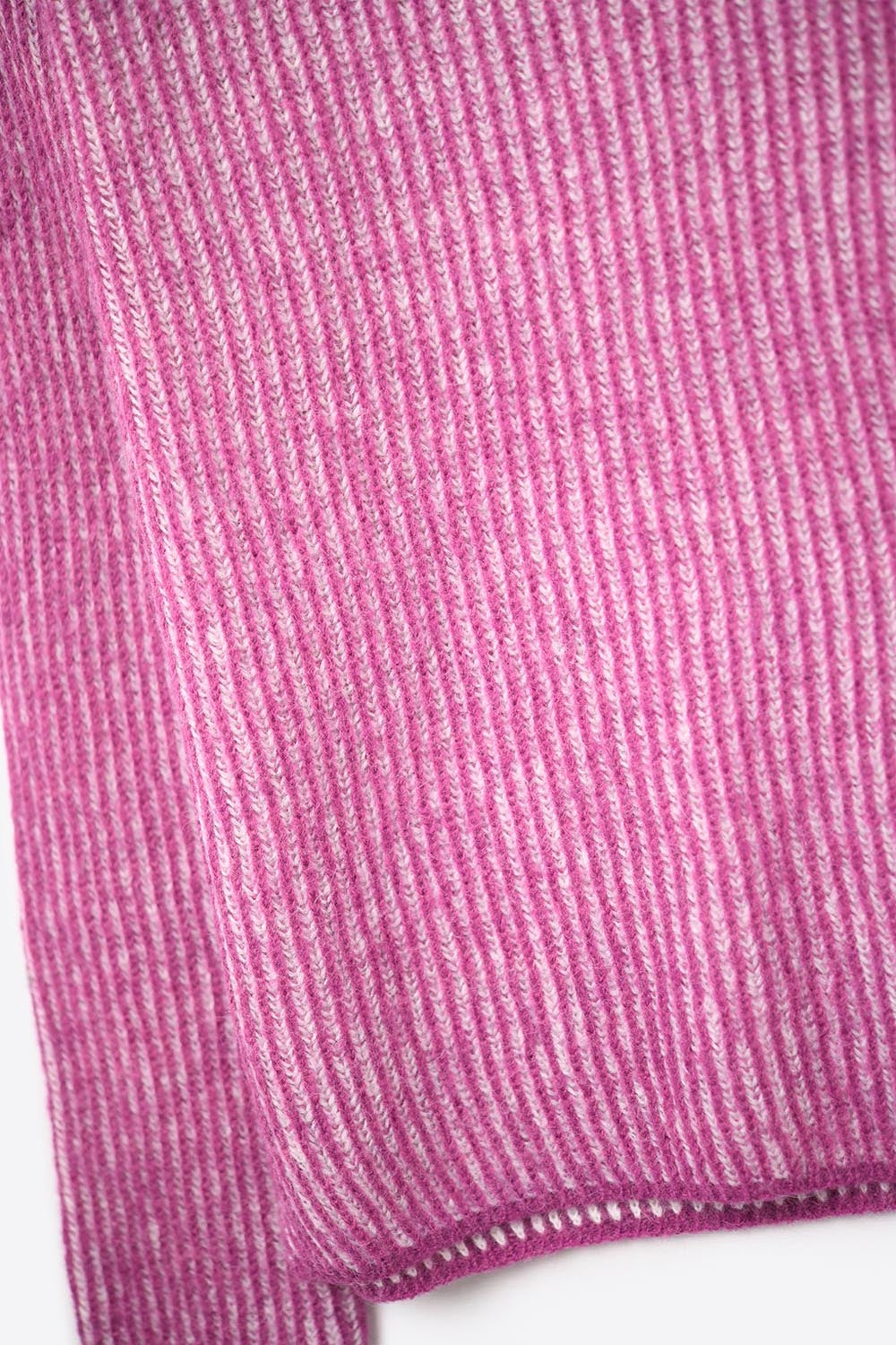 fuchsia ribbed knit sweater with a roll neck -