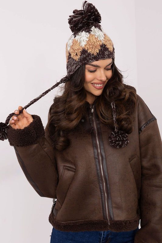 Functional Knit Ear Hat for Trendy Winter Style brown one-size-fits-all - Hats