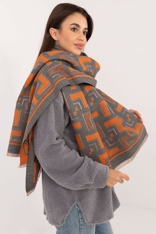 Geometric Patterned Shawl for Stylish Layering - Accessories