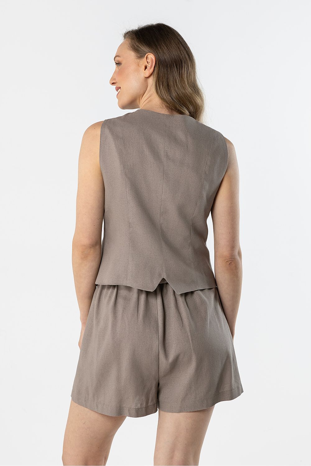 Awama Women’s Gilet in Grey with a Sleek Back Design Perfect for Layering