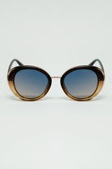 Golden Sunset Spot Oval Shaped Sunglasses
