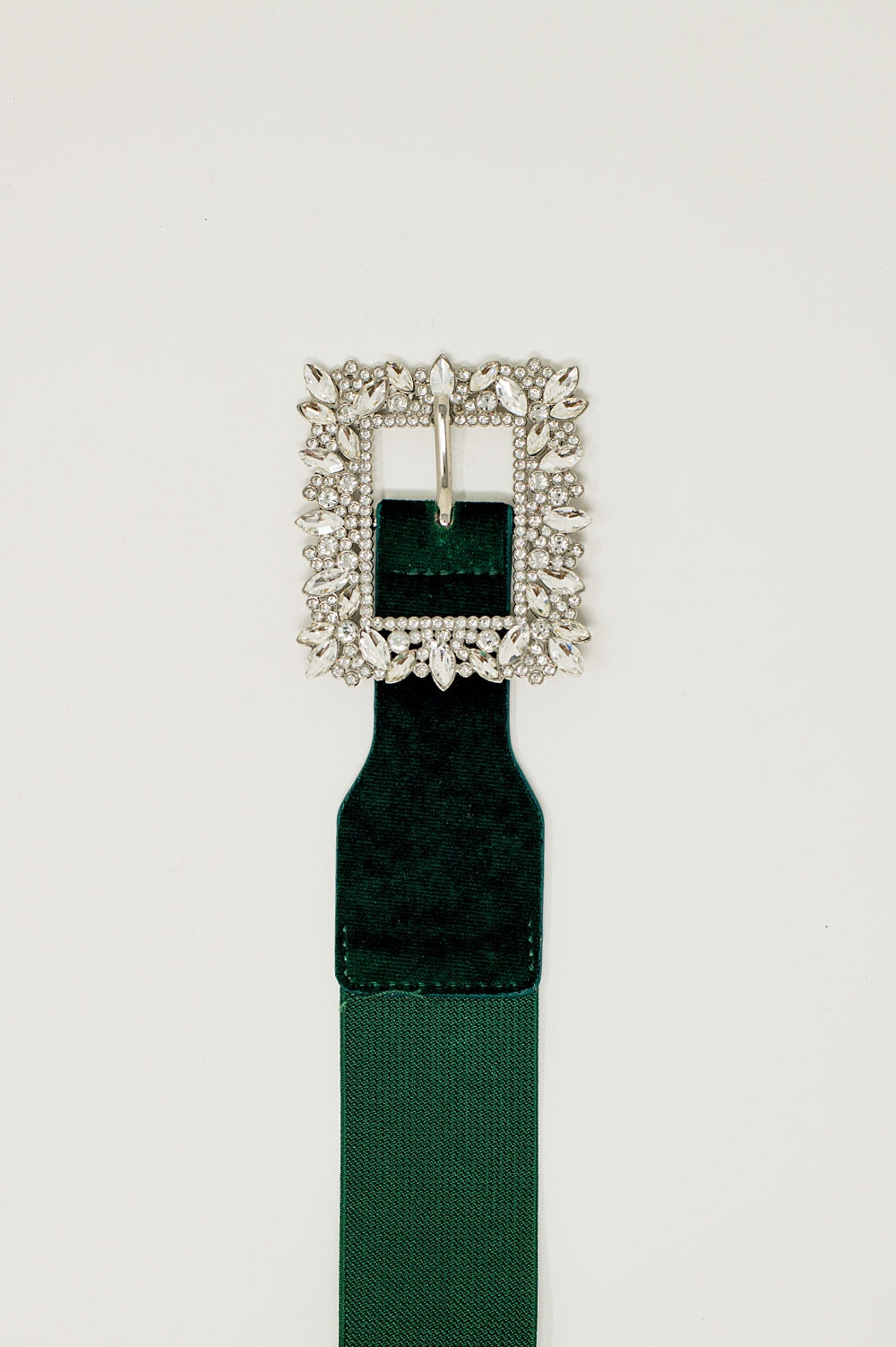 Green Belt with rhinestones and adjustable elastic - Belts