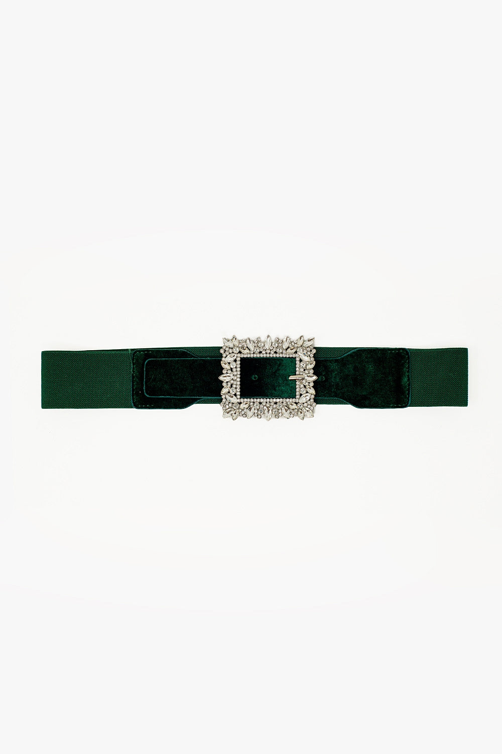Green Belt with rhinestones and adjustable elastic - Belts