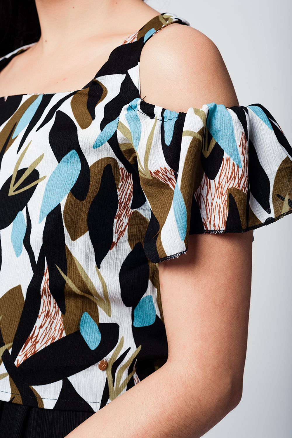 Green leaf print crop top - Crop Tops