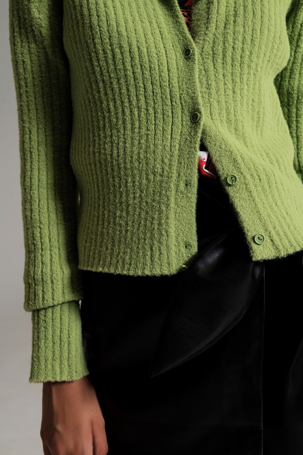 green super soft fluffy knit cardigan - Cardigans