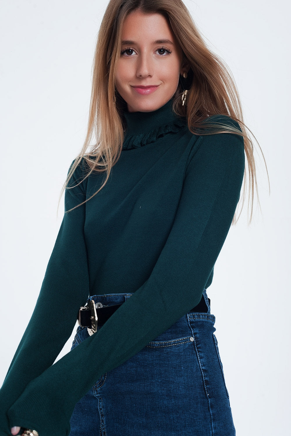 Green turtleneck sweatshirt - Jumpers