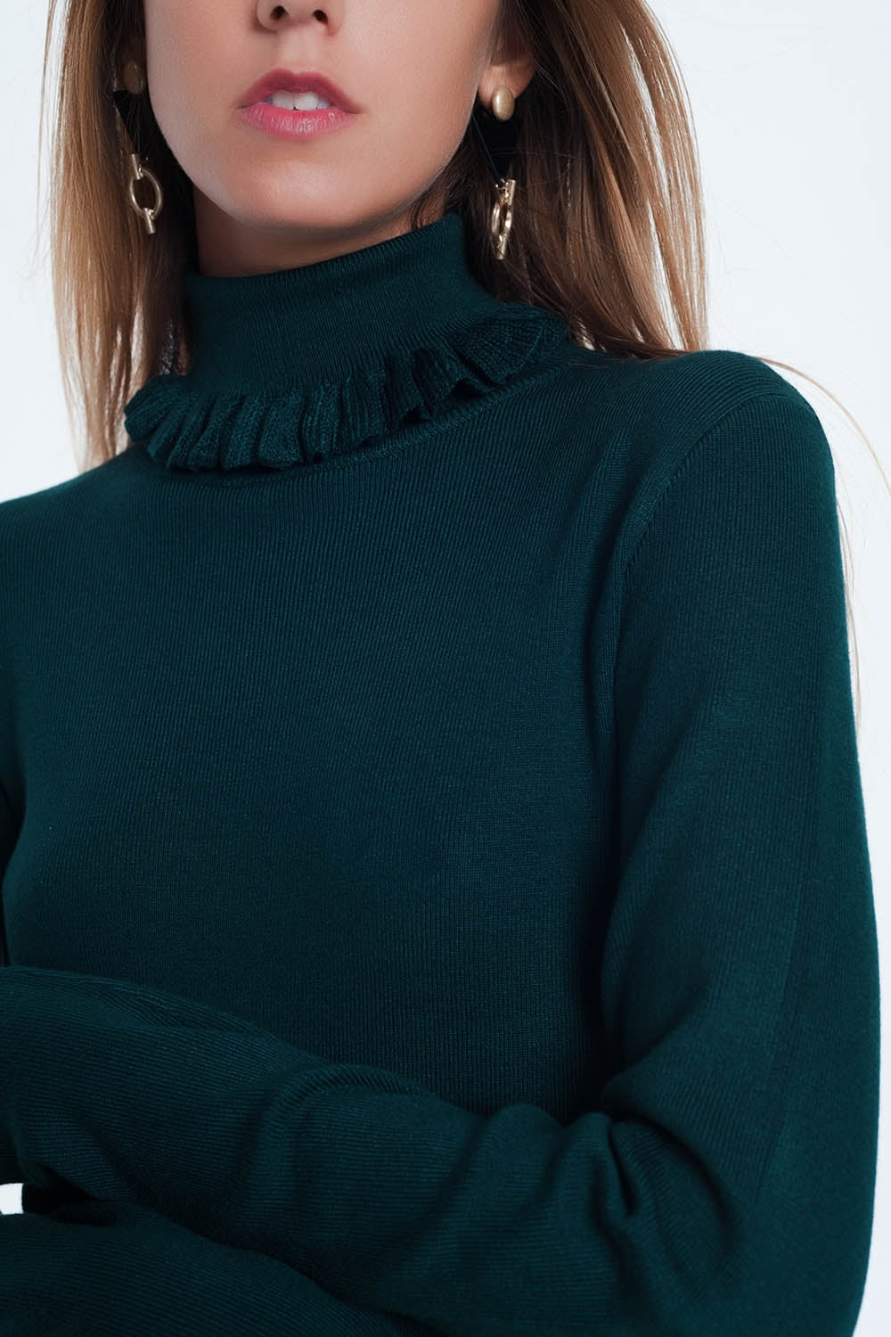 Green turtleneck sweatshirt - Jumpers