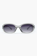 Grey Acrylic Oval Oversized Sunglasses