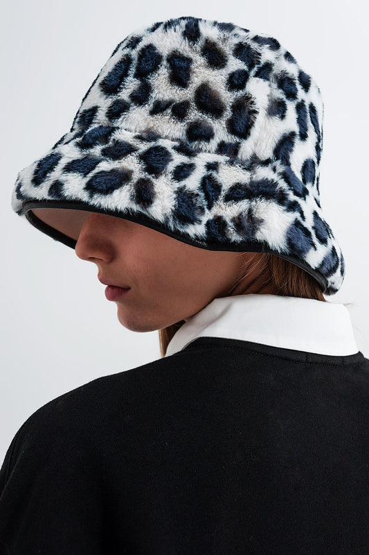 Grey bucket hat in animal print - Hats