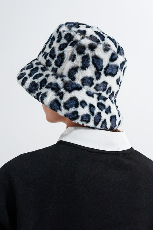 Grey bucket hat in animal print - Hats