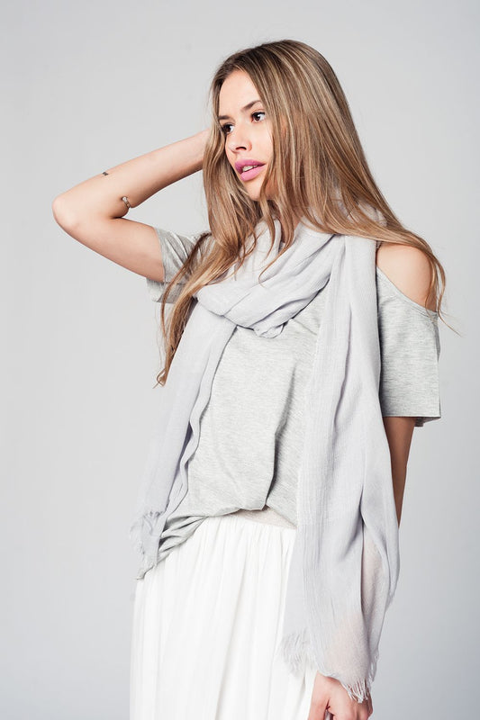 Grey cold shoulder top - Tops