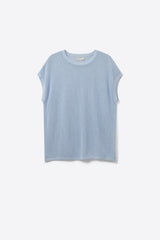 pull en maille quadrillée de couleur bleu bébé