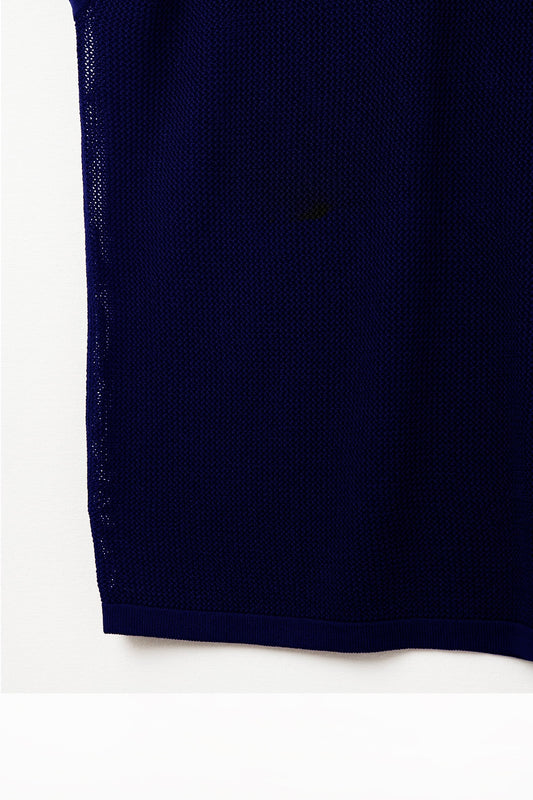 grid knit sweater in navy color - Jumpers