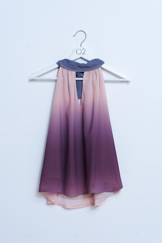 Halter neck top in ombre beige - Tops