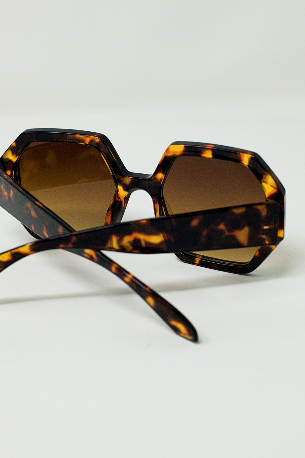 Hexagonal Oversized Sunglasses In Dark Tortoiseshell - Sunglasses