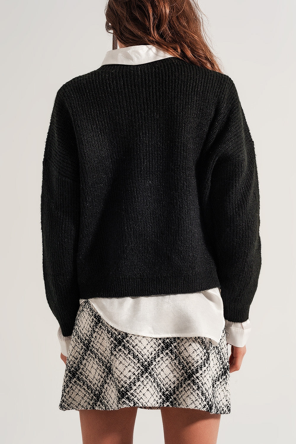 High neck jumper in black - Jumpers