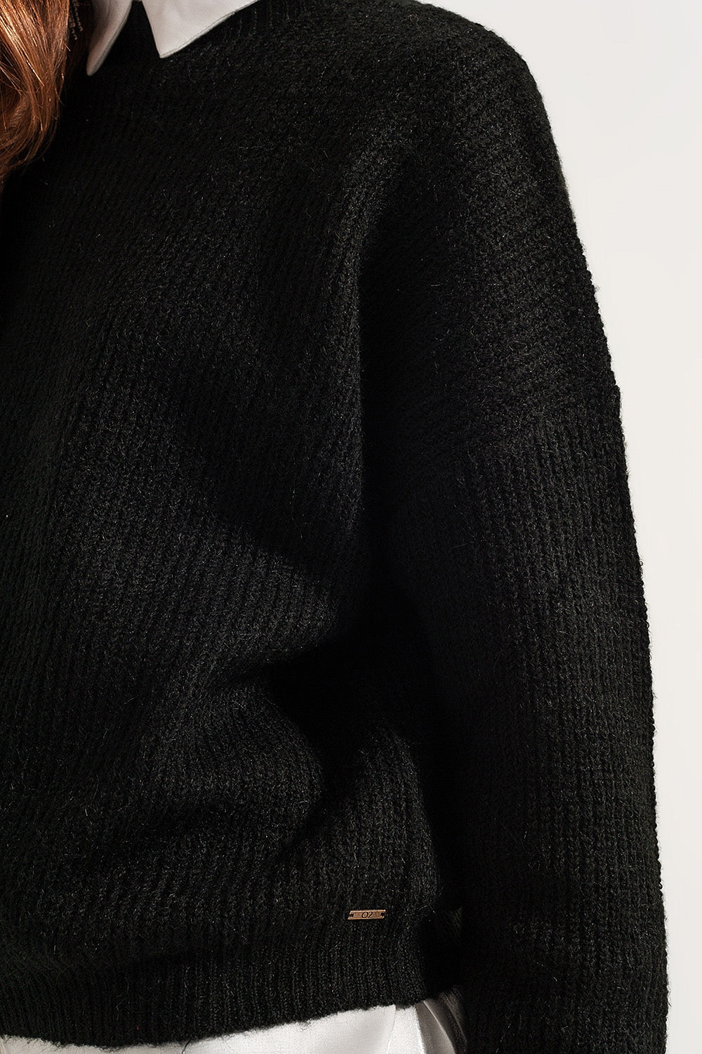 High neck jumper in black - Jumpers