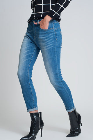 Calça jeans Farleigh Slim Mom de cintura alta em tom claro