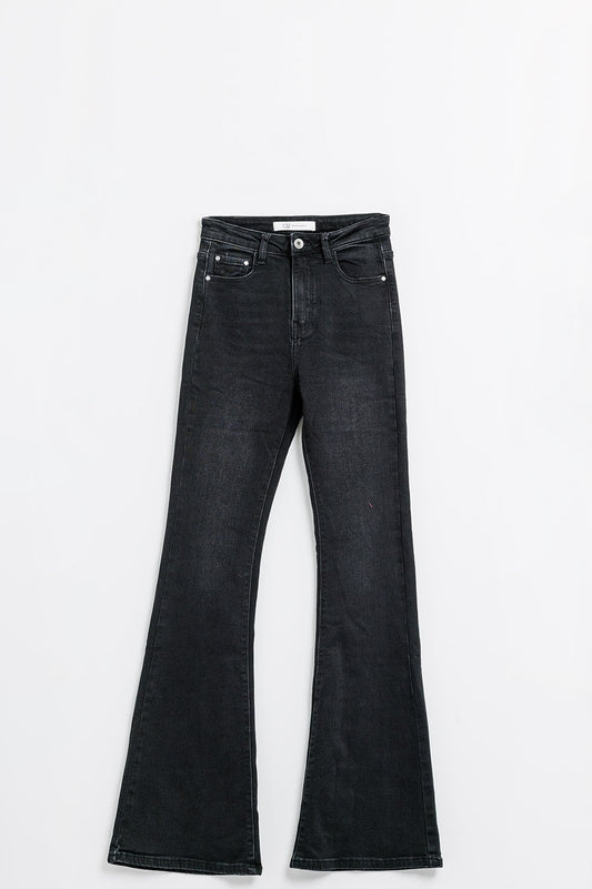 High waisted flare jeans in black - Jeans