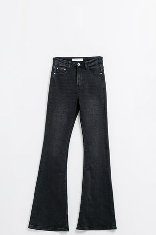 High waisted flare jeans in black