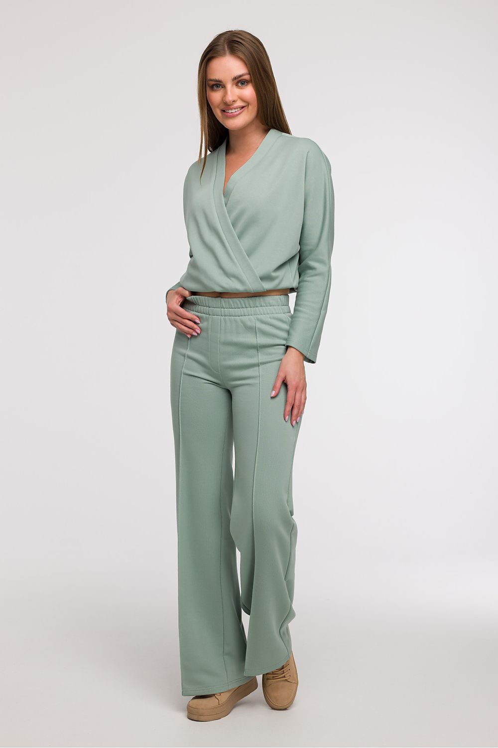 BeWear Womens High Waisted Loungewear Trousers green - Trousers