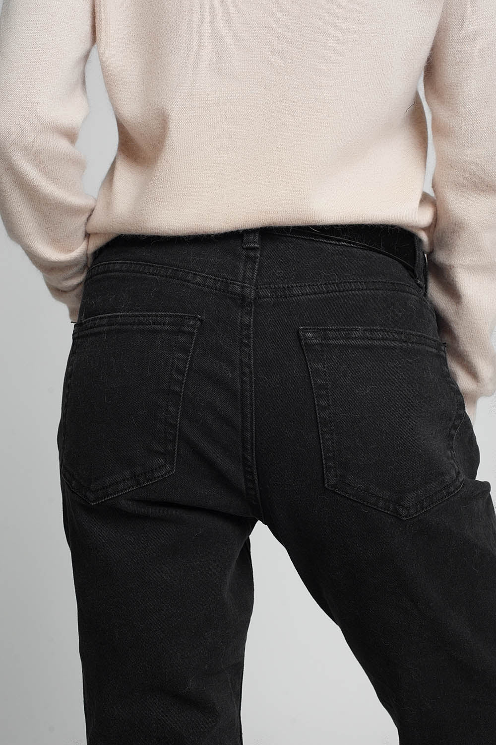 High waisted mom jeans in black - Jeans
