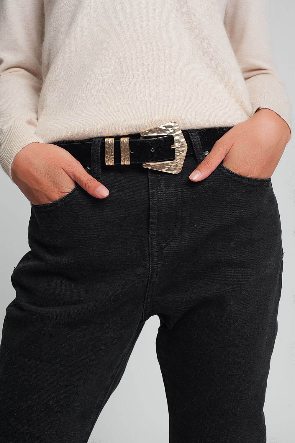 High waisted mom jeans in black - Jeans
