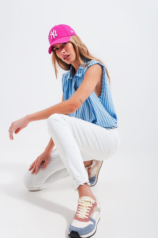 High waisted skinny jeans in white - Jeans