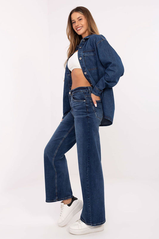 Sublevel High Waisted Wide Leg Jeans blue -