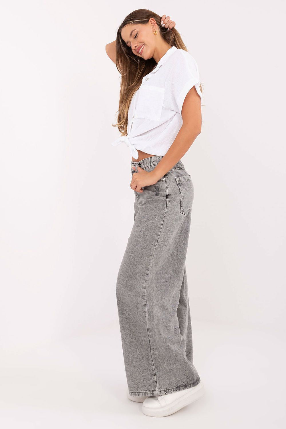 High Waisted Wide Leg Jeans palazzo style jeans - Pants