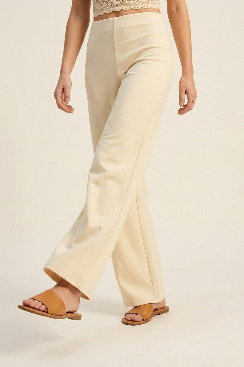 High-Waisted Wide-Leg Pants in Premium Stretch - Pants