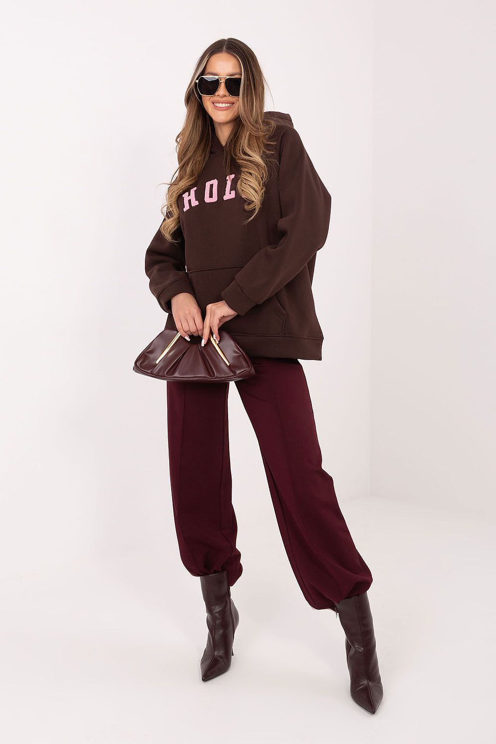 Rue Paris Hooded Sweatshirt with Bold 'HOLY' Print -