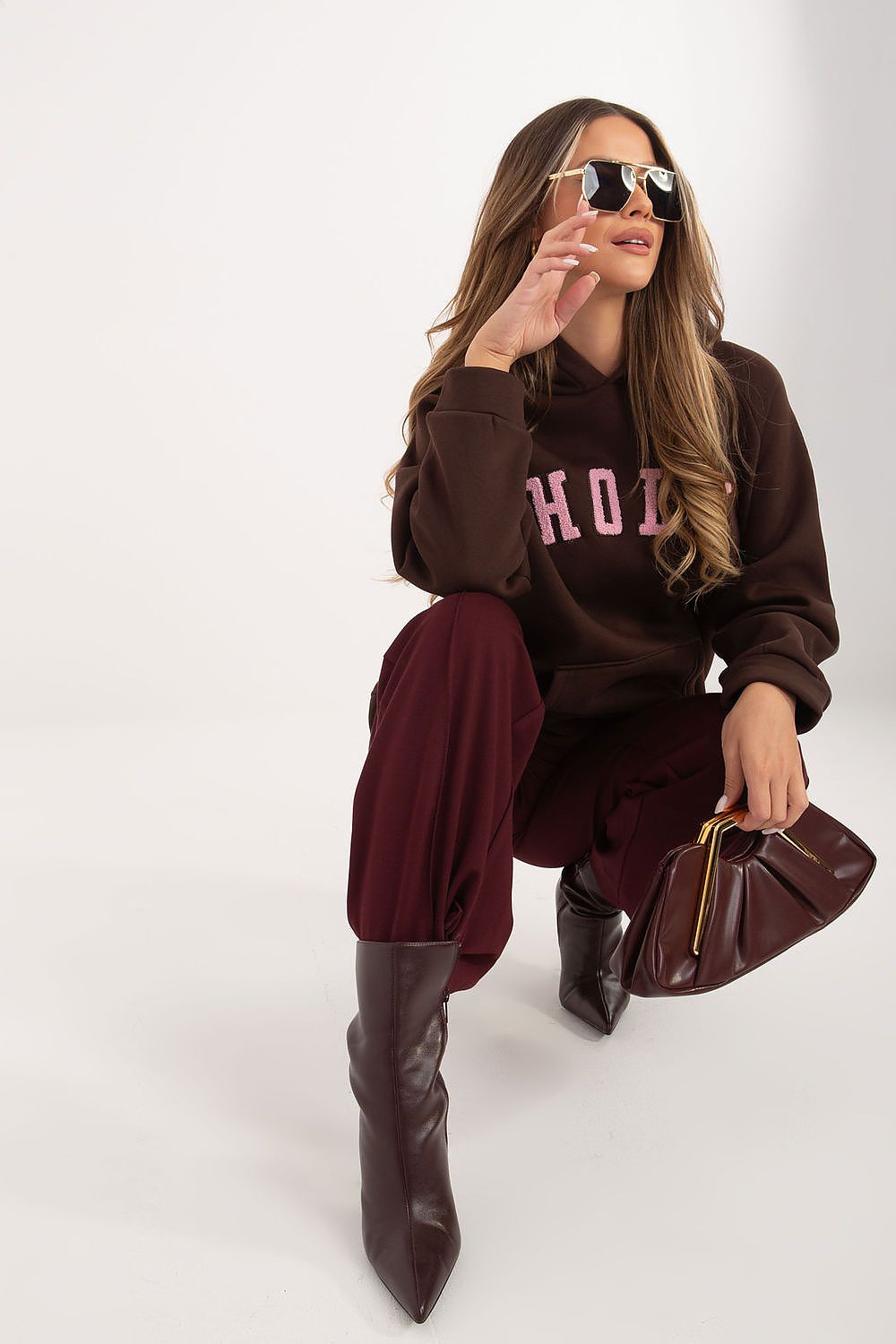 Rue Paris Hooded Sweatshirt with Bold 'HOLY' Print -