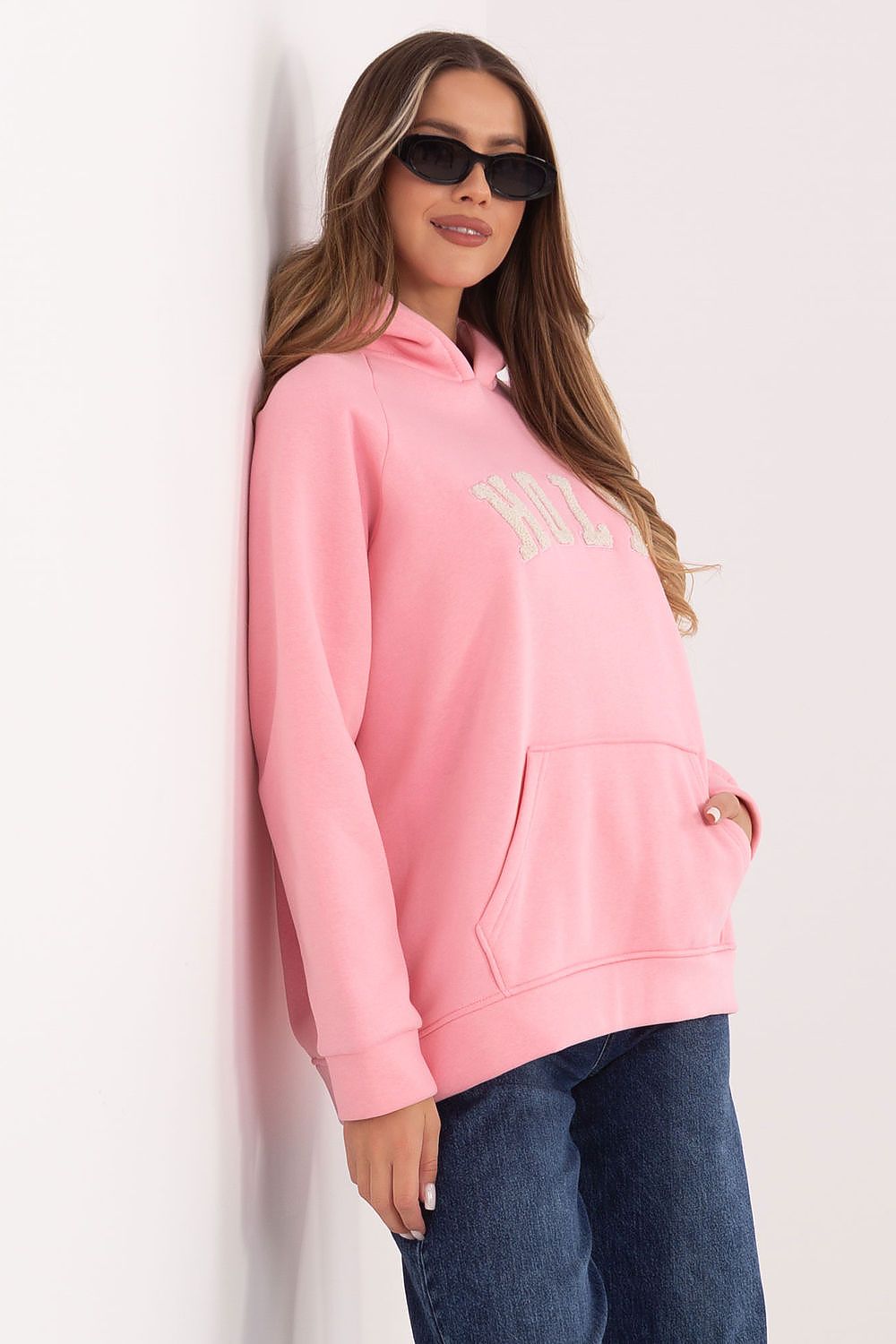 Rue Paris Hooded Sweatshirt with Bold 'HOLY' Print -