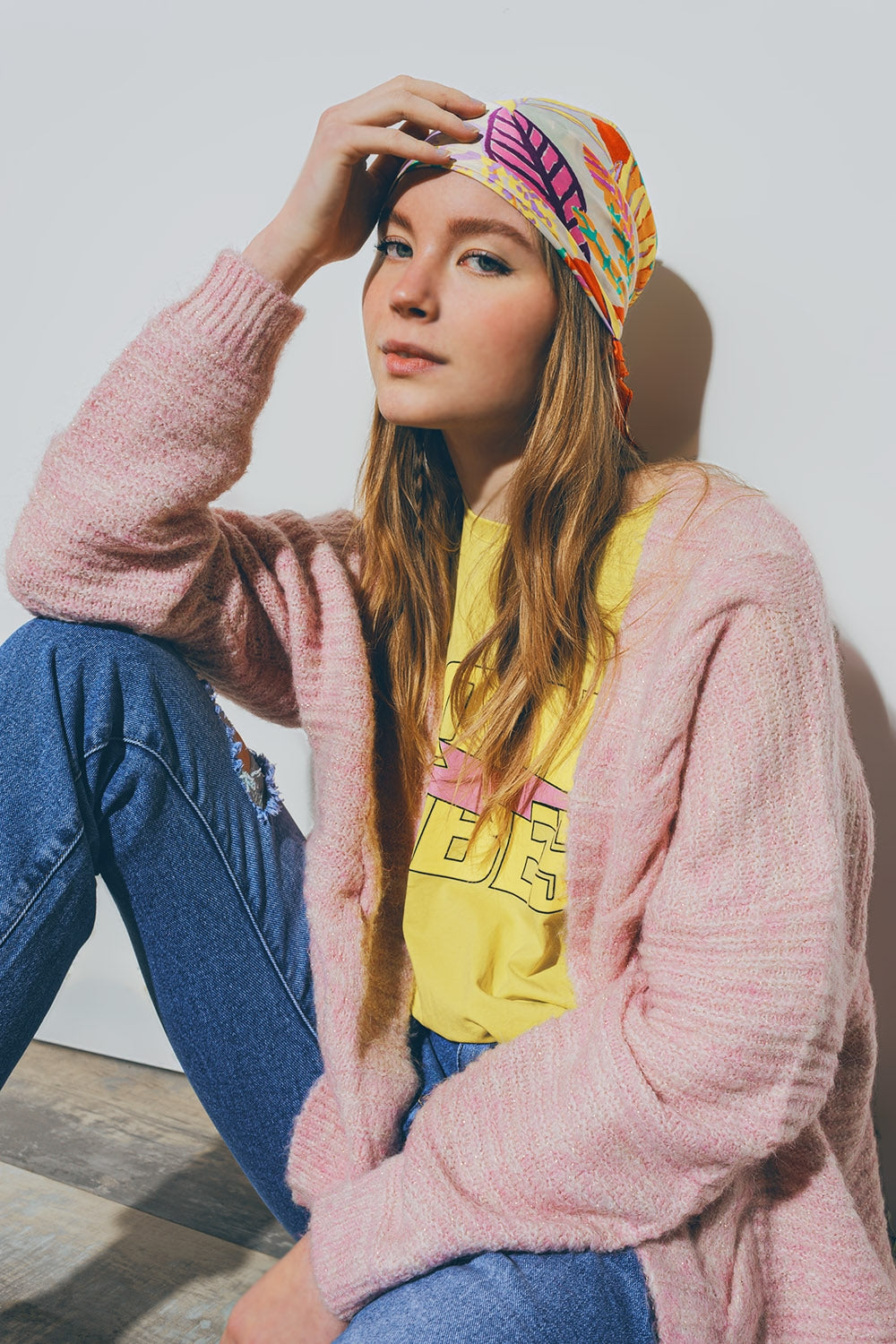 Knitted Cardigan in Pink - Cardigans
