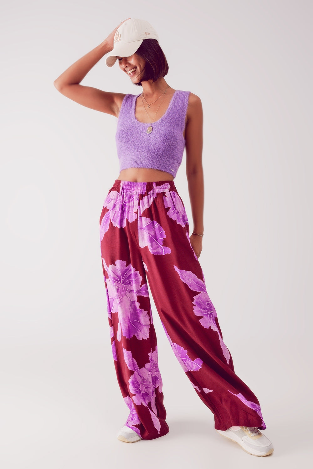 Knitted crop top in purple - Jumpers