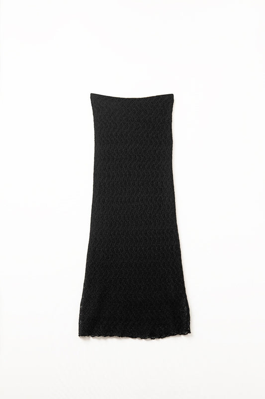 Knitted Lined Midi Skirt in Black - Skirts