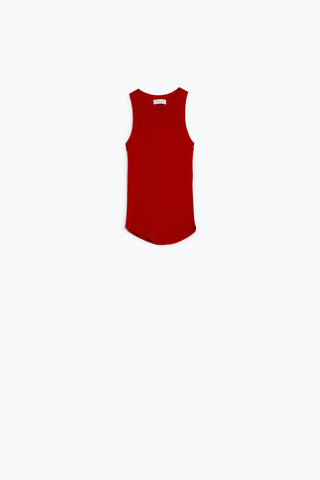 Knitted sleeveless Top in red