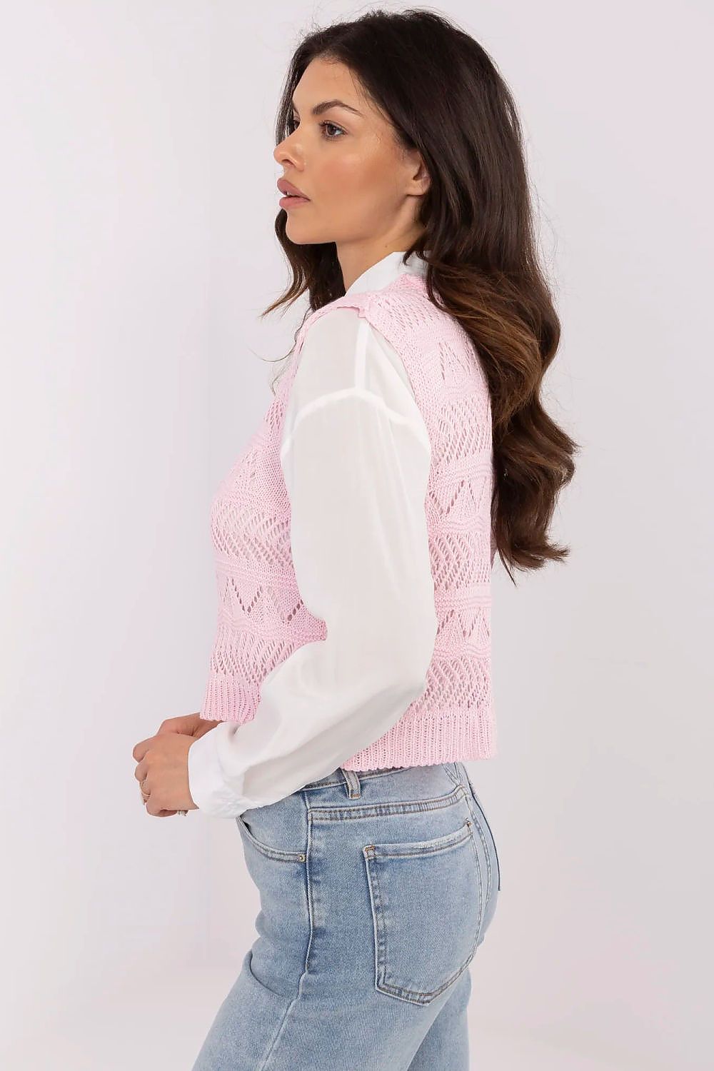 Lace Gilet for Women - Trendy Pink Vest - Vests