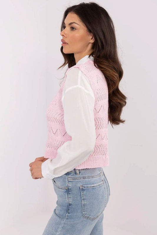 Lace Gilet for Women - Trendy Pink Vest - Vests